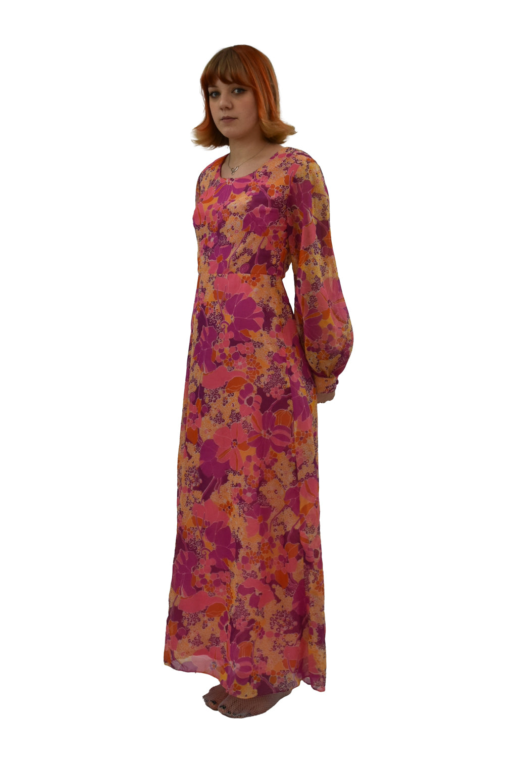 1970’s Pink Floral Maxi Dress | Vintage