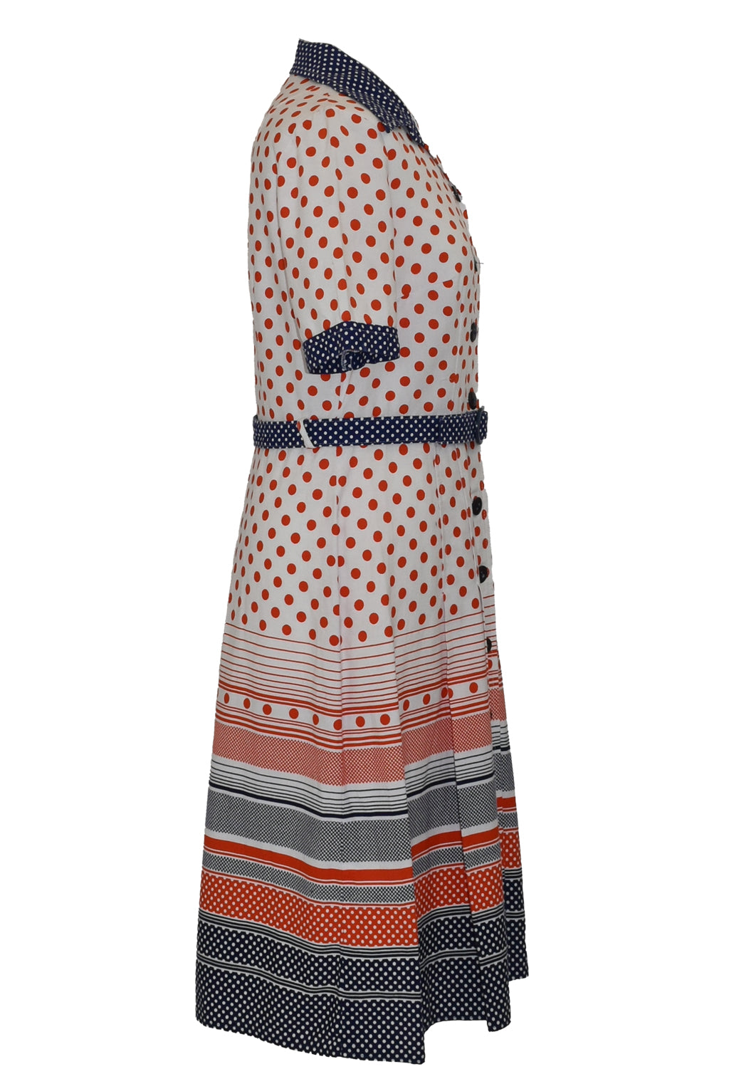 1970’s Spots and Stripes Shirtwaister Dress | Vintage