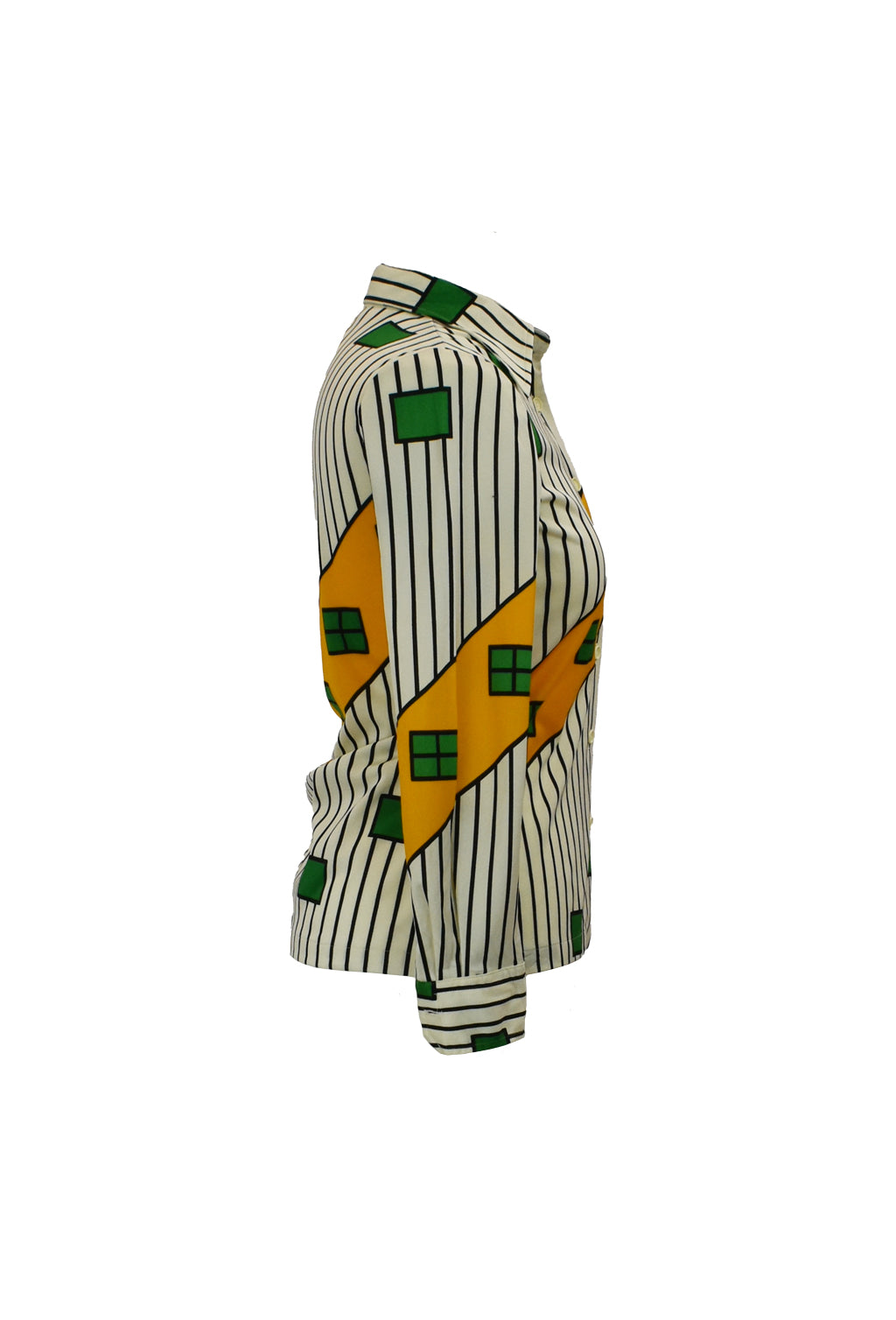 1970’s Dagger Collar Geometric Print Shirt | Vintage