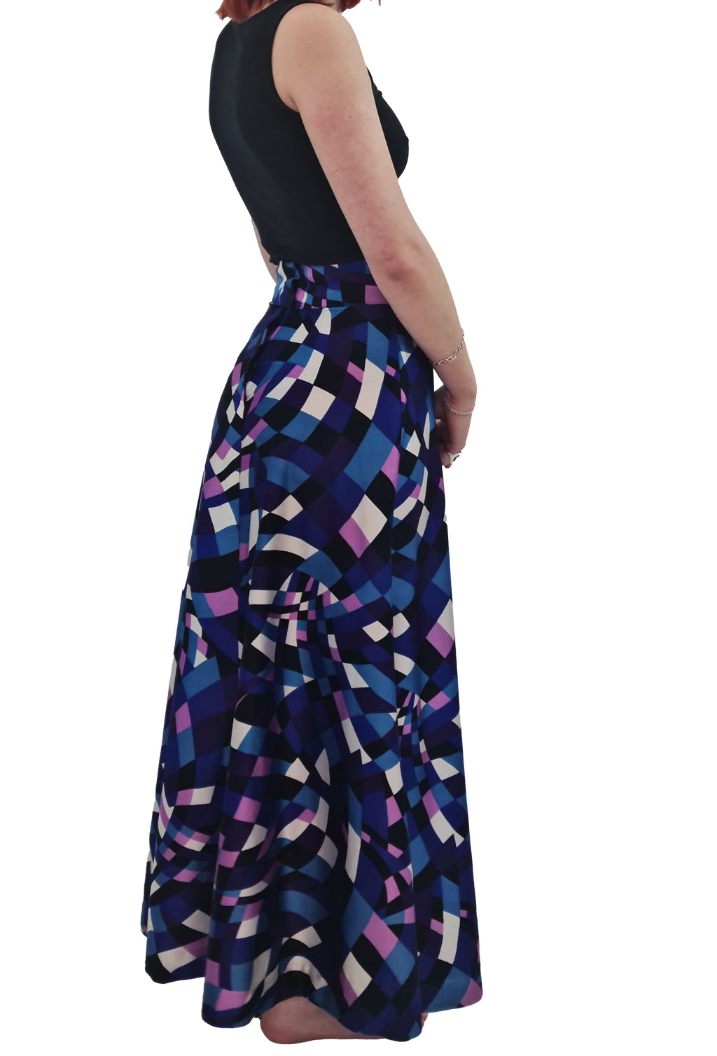 1970's Geometric Graphic Maxi Skirt | Vintage