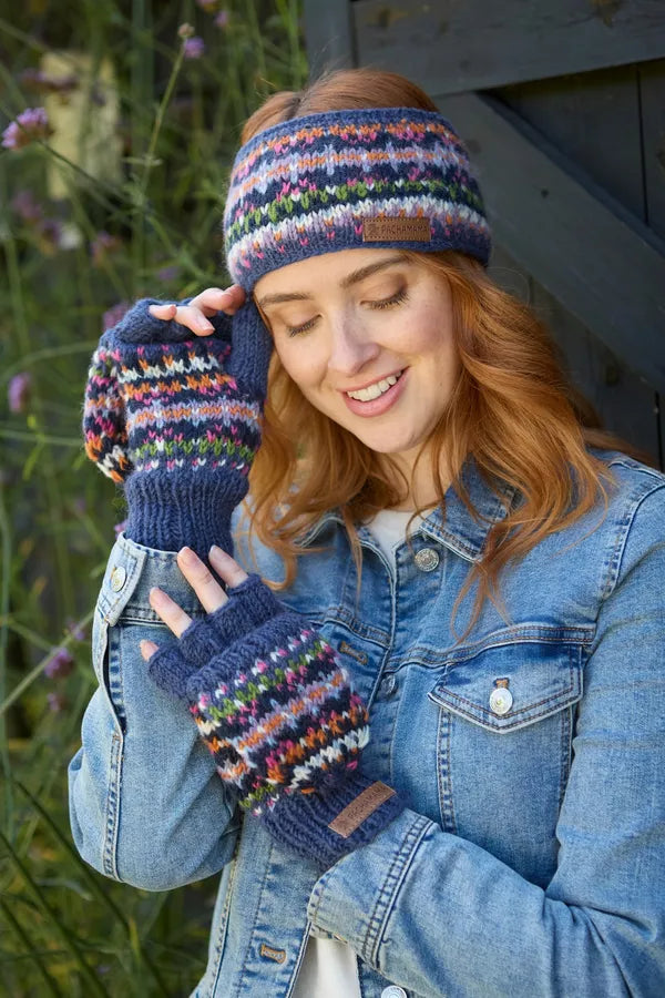 Pachamama Fairtrade Iona Denim | Convertible Wool Mittens