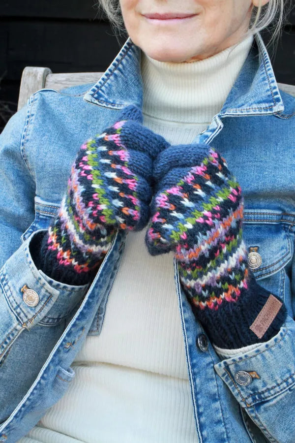 Pachamama Fairtrade Iona Denim | Wool Gloves