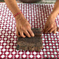 Floral Checks Scarlet | Paper Mirchi Hand Blocked Wrapping Paper