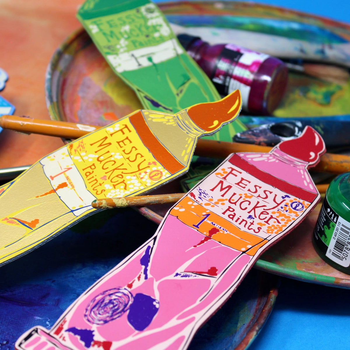 Fessy Mucker Paints| Leather Bookmark