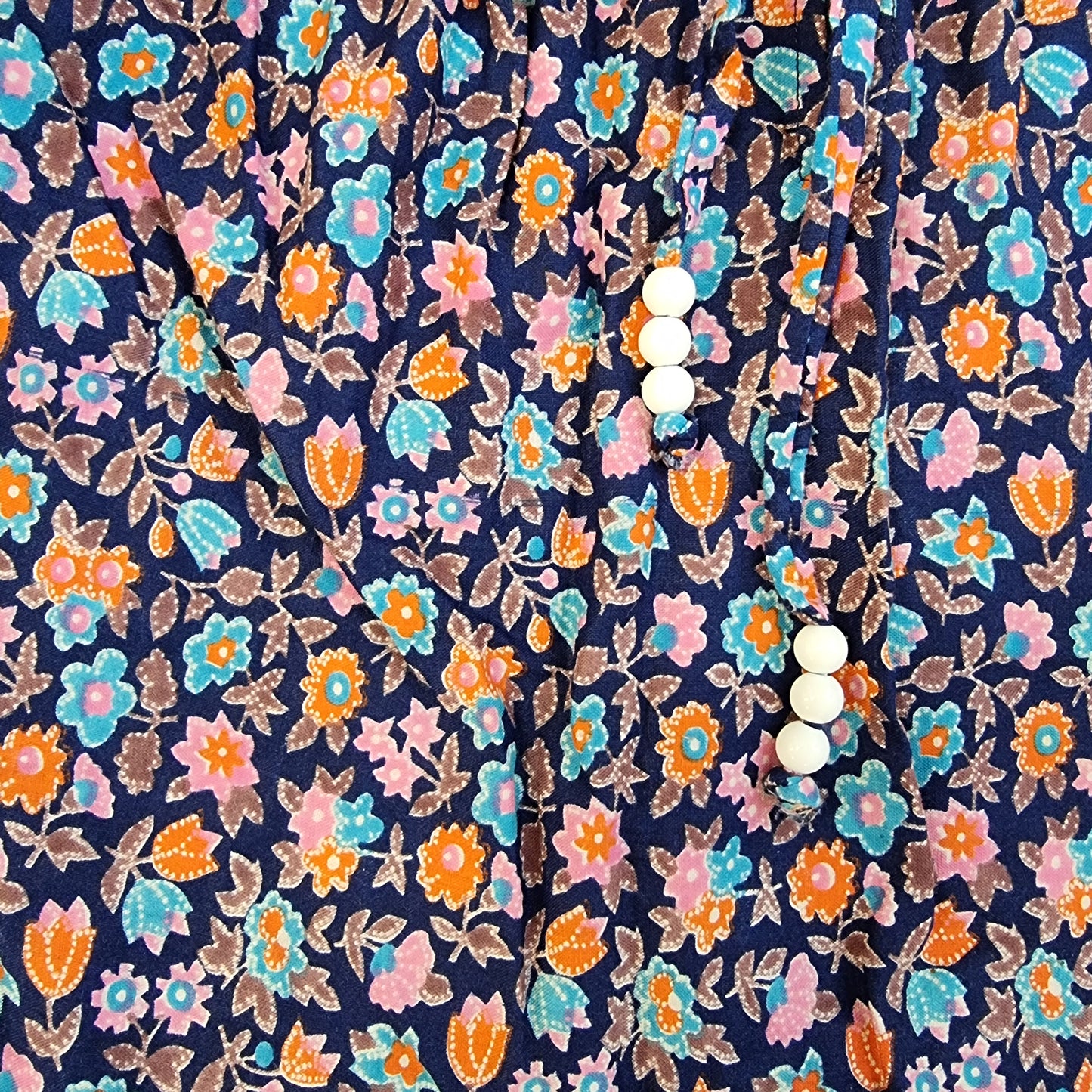 1970's Floral Cotton Tiered Maxi Dress | Vintage