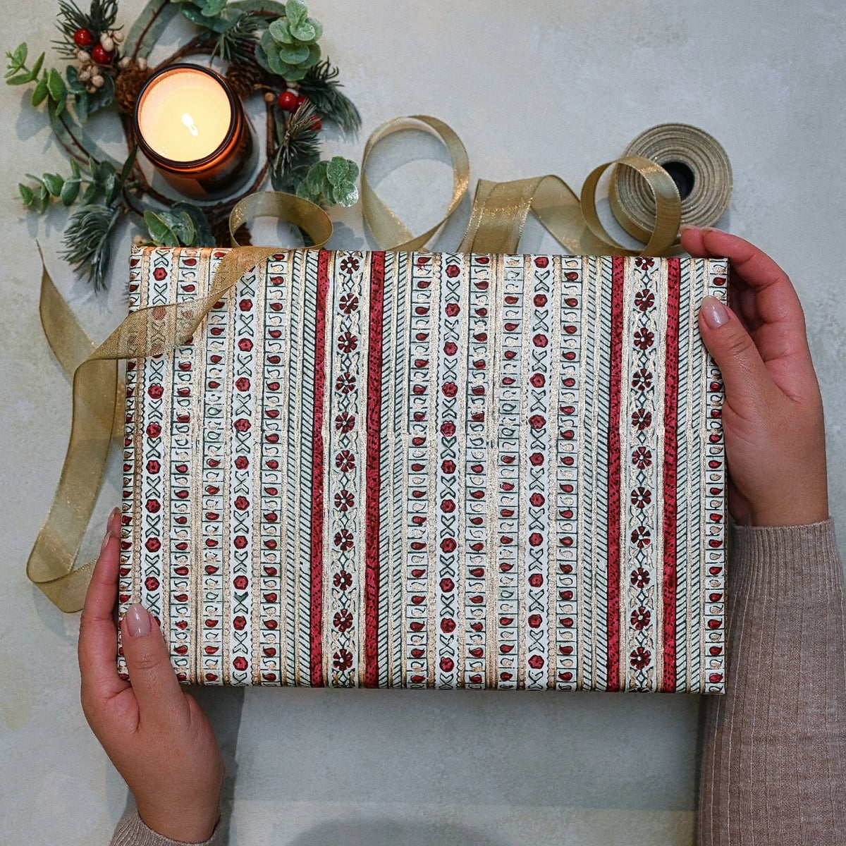 Benares Festive Mix | Paper Mirchi Hand Blocked Wrapping Paper