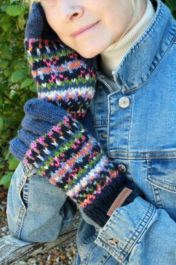 Pachamama Fairtrade Iona Denim | Wool Gloves