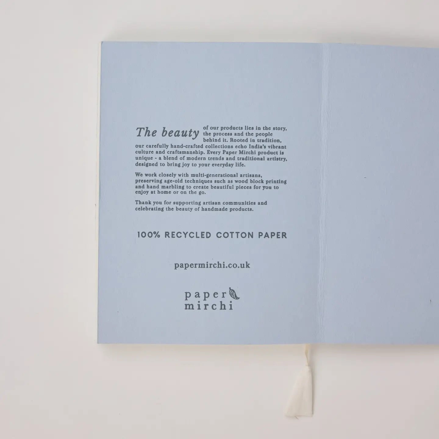 Blue Song Birds | Paper Mirchi Block Printed Notebook