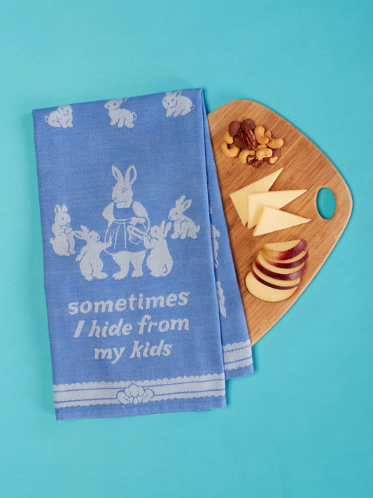 Sometimes I Hide From My Kids | Blue Q Tea Towel