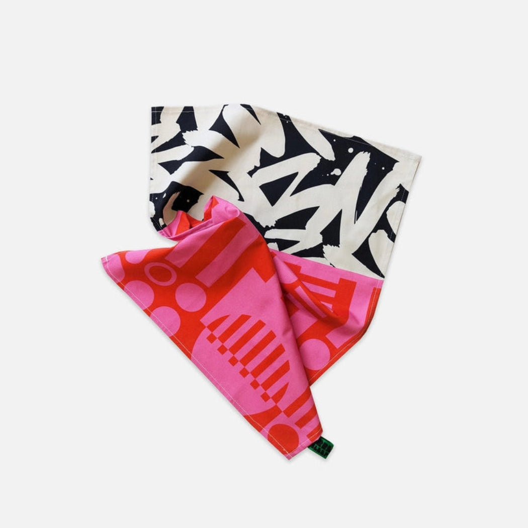 Hot Pink | Irregular Sleep Pattern Organic Cotton Tea Towel