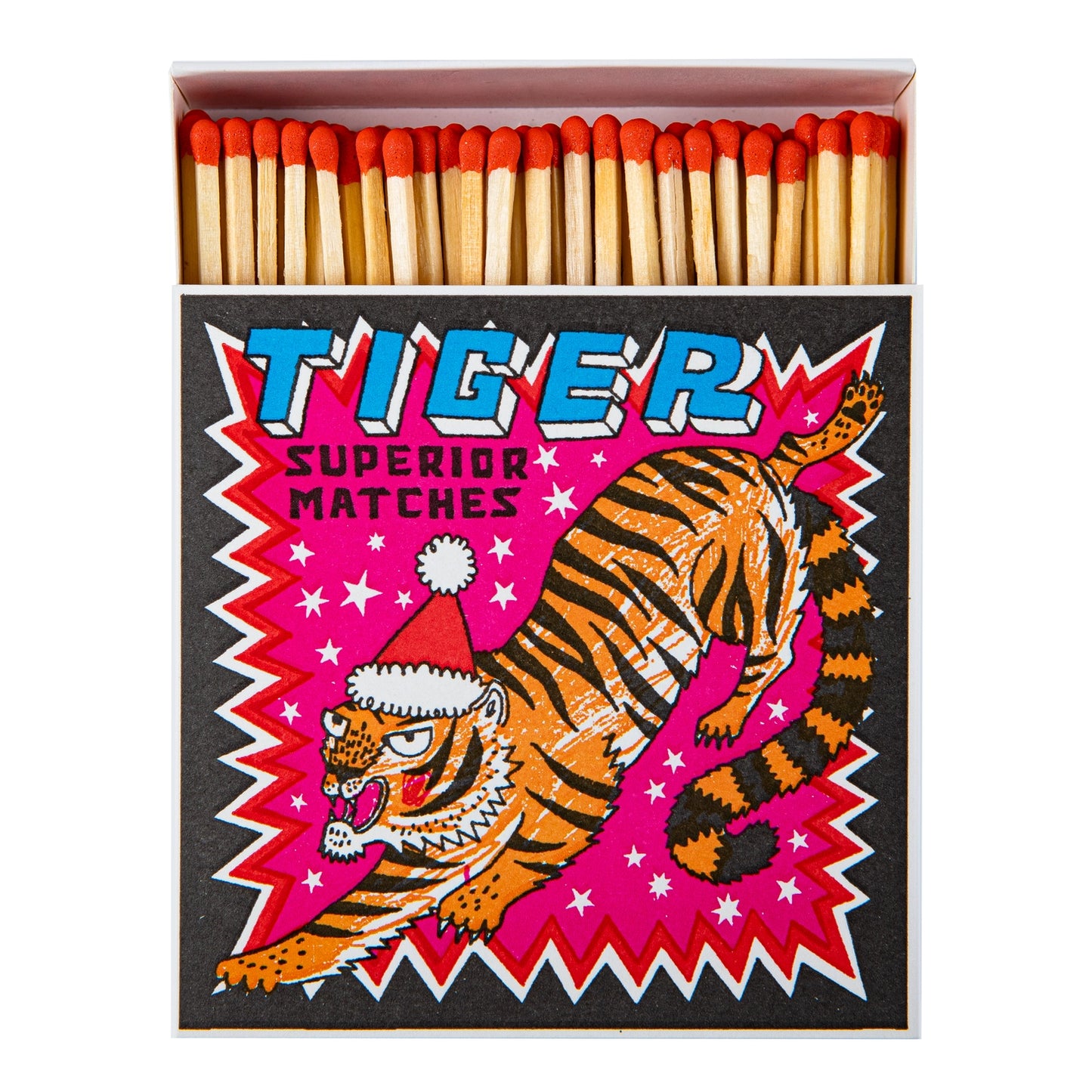 Festive Tiger | Letterpress Print Safety Matches