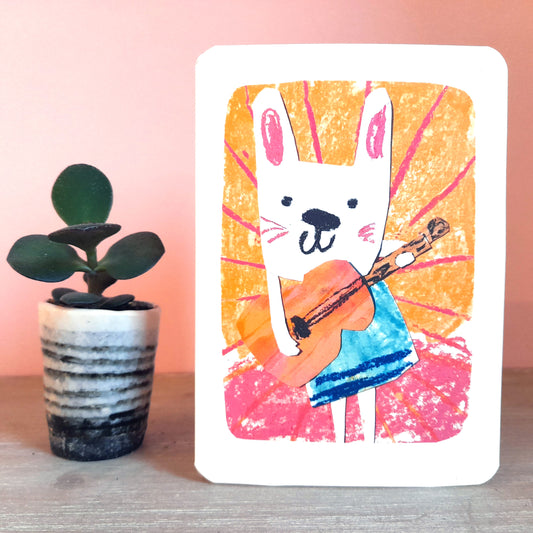 Guitar Bunny | Greeting Card
