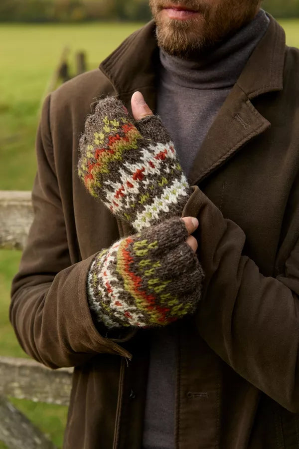 Pachamama Westport Fairtrade Handknitted | Men’s Fingerless Wool Gloves