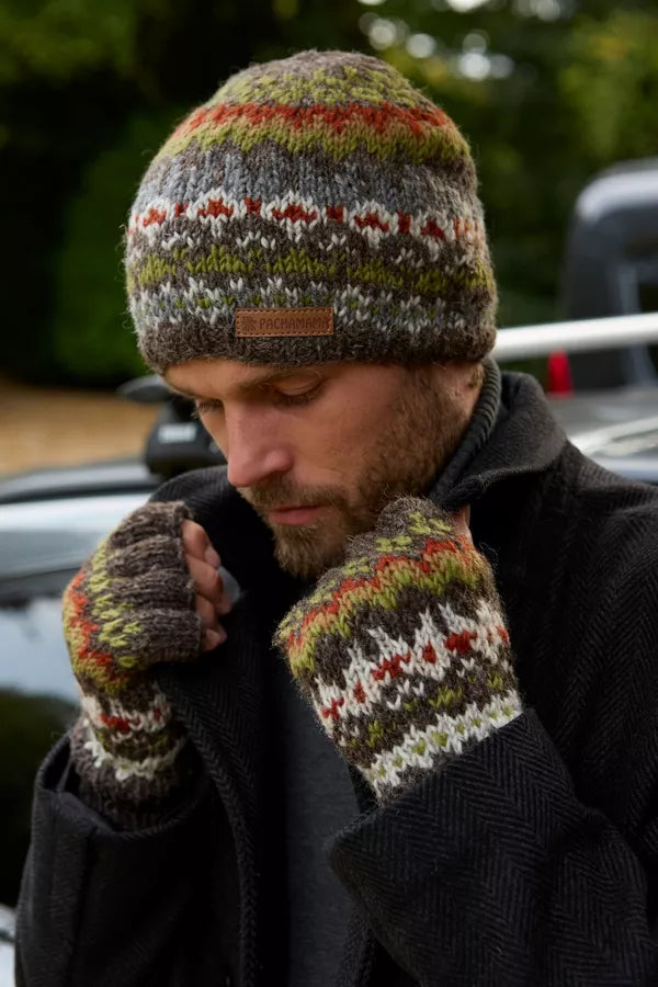 Pachamama Westport Fairtrade Handknitted | Men’s Fingerless Wool Gloves