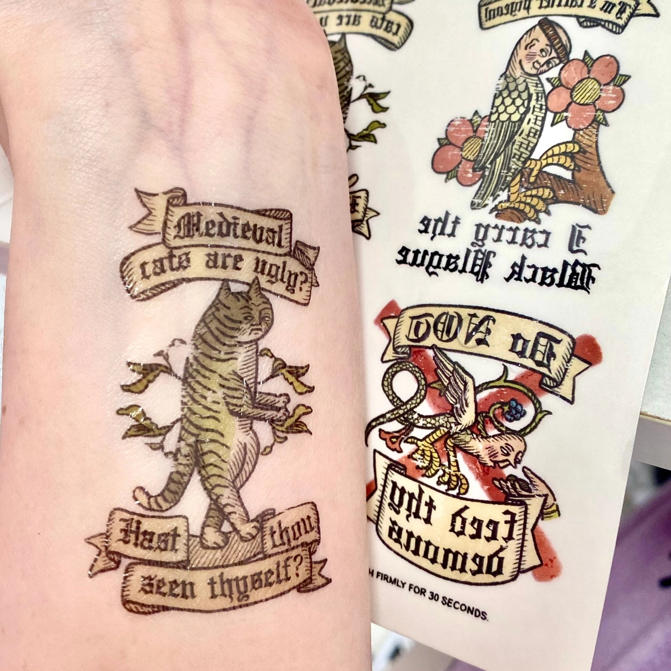 Medieval Temporary Tattoos | Clarice Tudor Temporary Tattoo Sheet