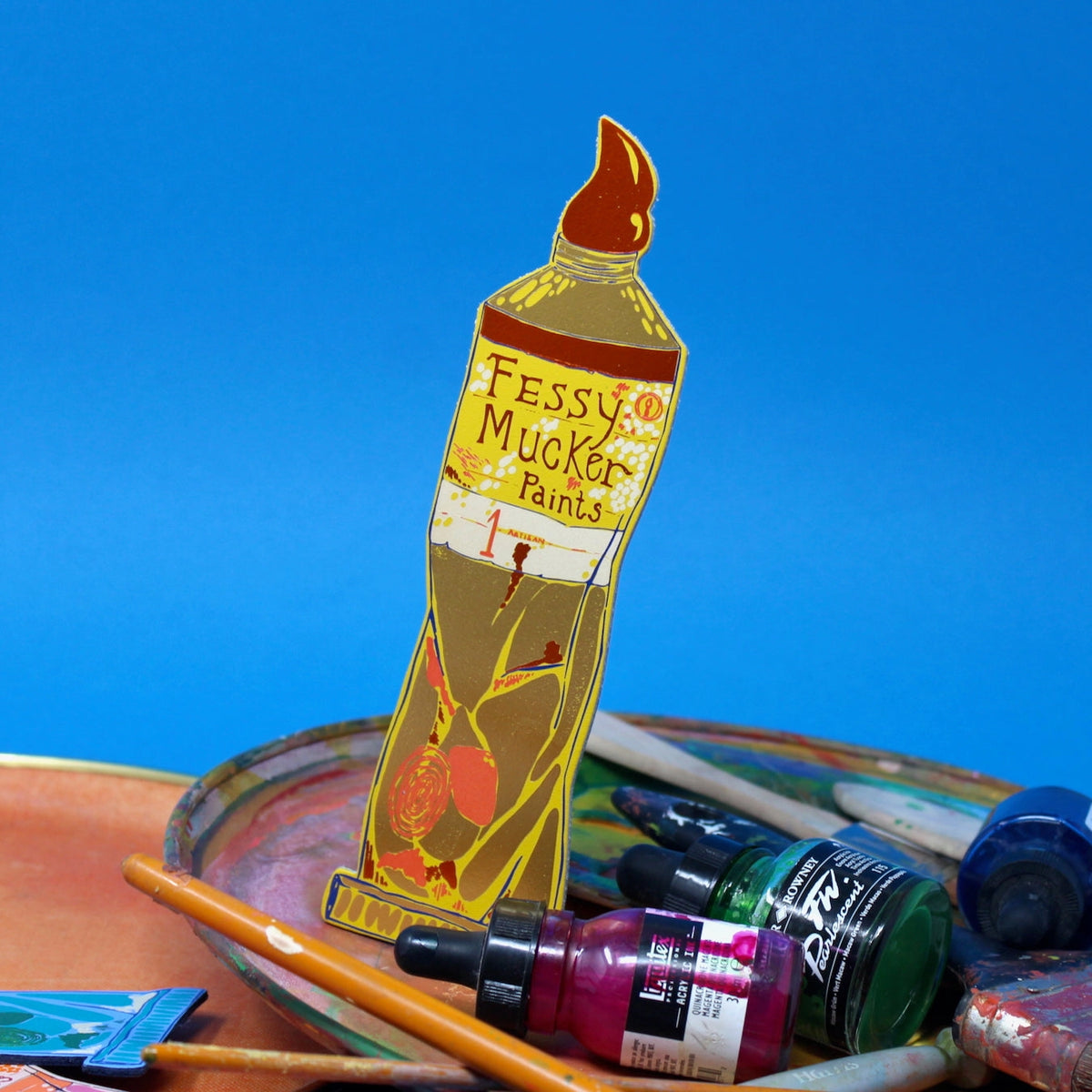 Fessy Mucker Paints| Leather Bookmark