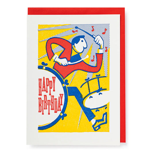 Happy Birthday Drummer | Letterpress Greeting Card