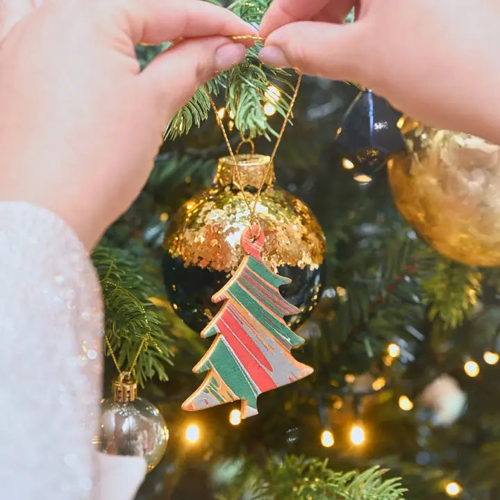 Tree Festive Mix | Marble Ornament Greeting Card