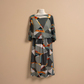1980’s Geometric Print Batwing Sleeve Dress | Vintage