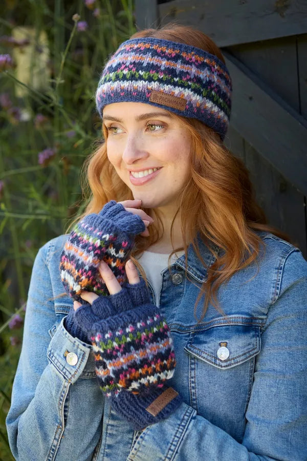Pachamama Fairtrade Iona Denim | Convertible Wool Mittens