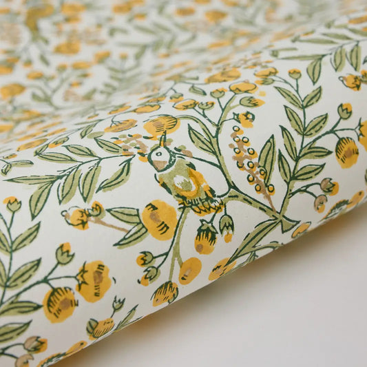 Song Birds Sunshine | Paper Mirchi Block Printed Wrapping Paper