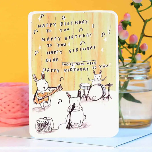 Birthday Bunny Band | Greeting Card
