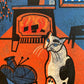 Cat In The Firelight | Greeting Card