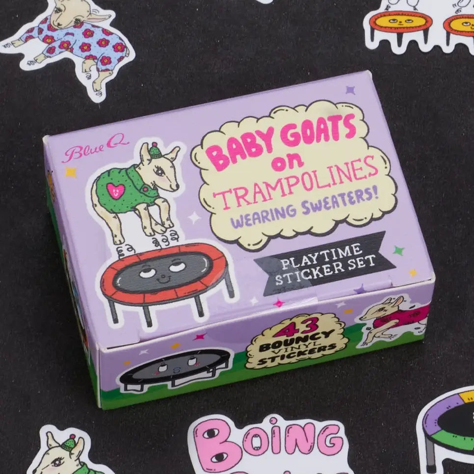Baby Goats On Trampolines | Blue Q Sticker Set