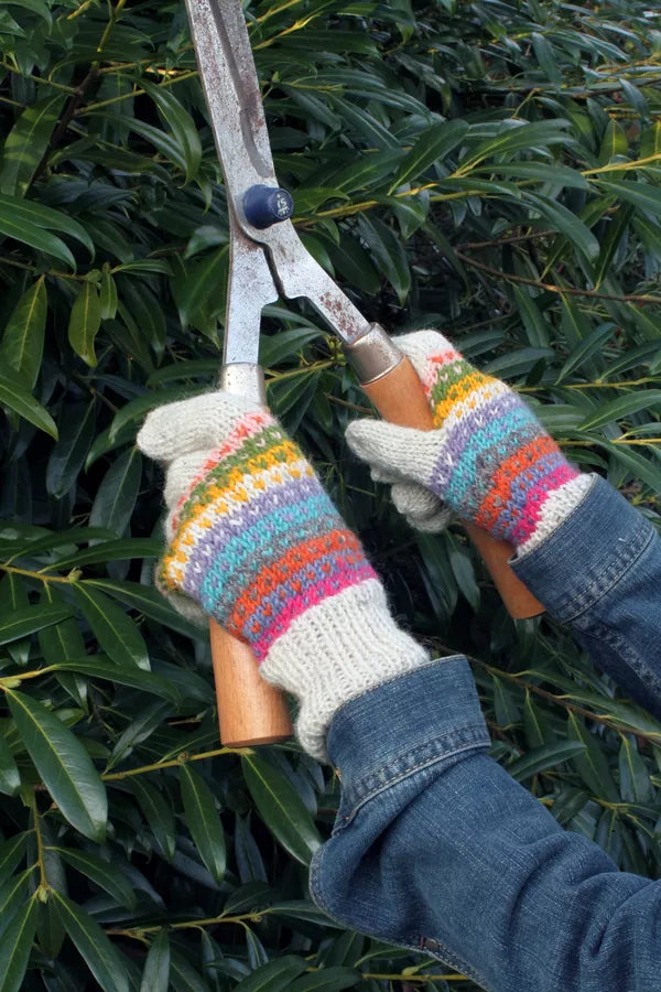 Pachamama Fairtrade Villarica Pastel Stripe | Wool Gloves