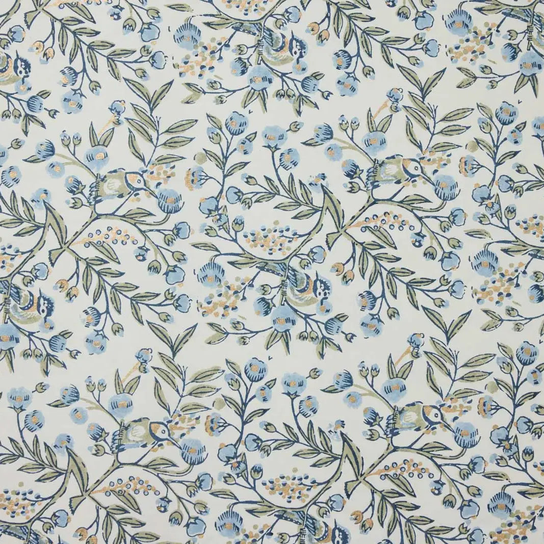 Song Birds Blue Stone | Paper Mirchi Block Printed Wrapping Paper