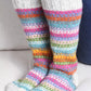 Pachamama Fairtrade Villarica Pastel Stripe | Long Wool Socks