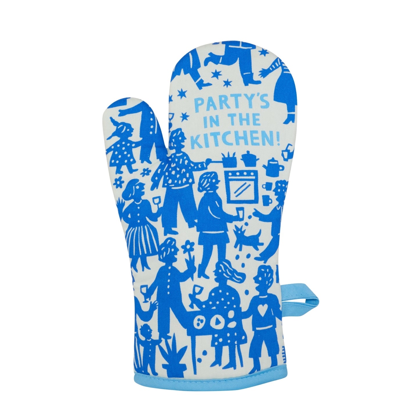 The Party’s In The Kitchen Printed Peanut Design | Blue Q Oven Mitt