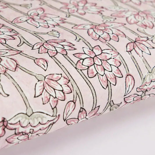 Lotus Pink Earth | Paper Mirchi Block Printed Wrapping Paper