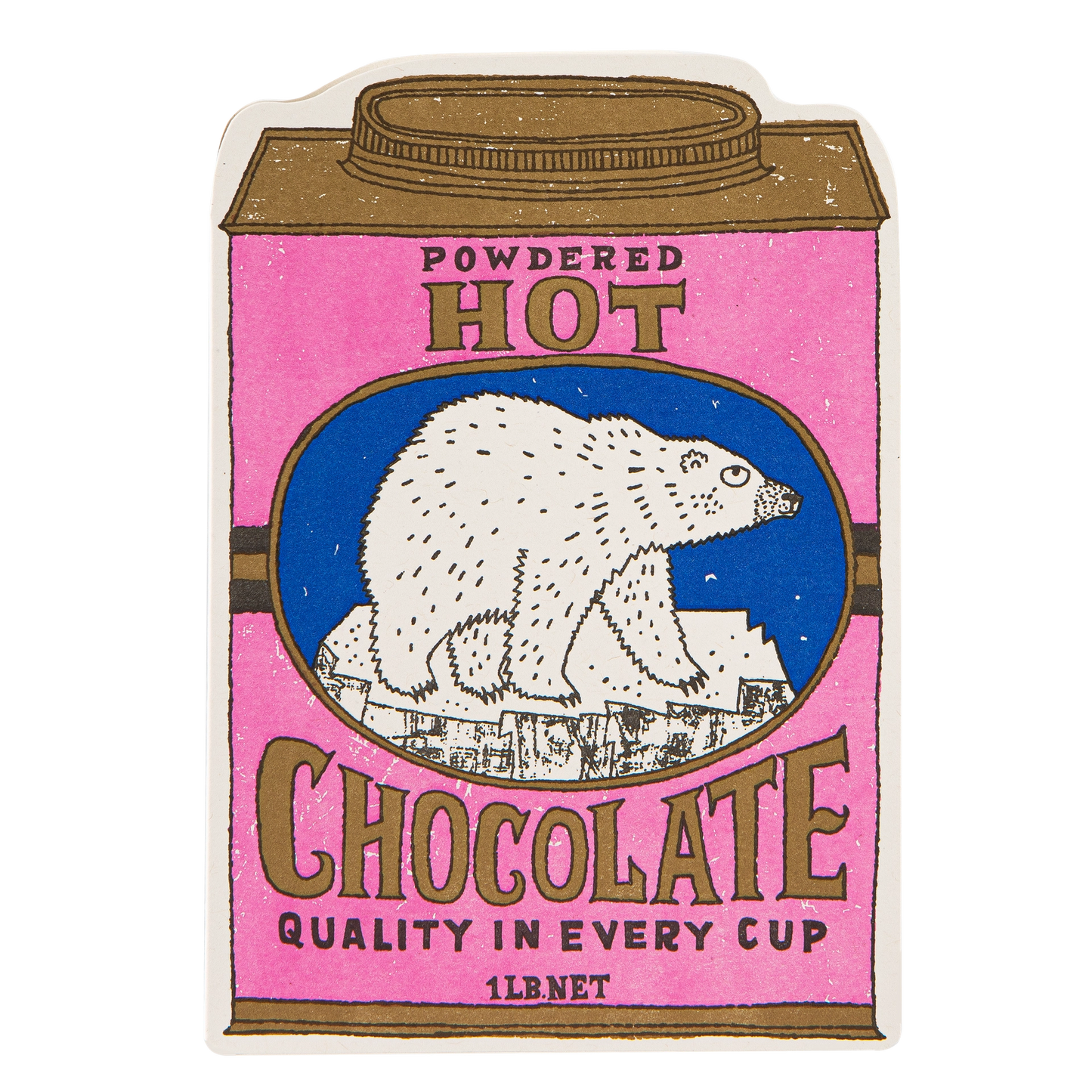 Polar Bear Hot Chocolate | Letterpress Greeting Card
