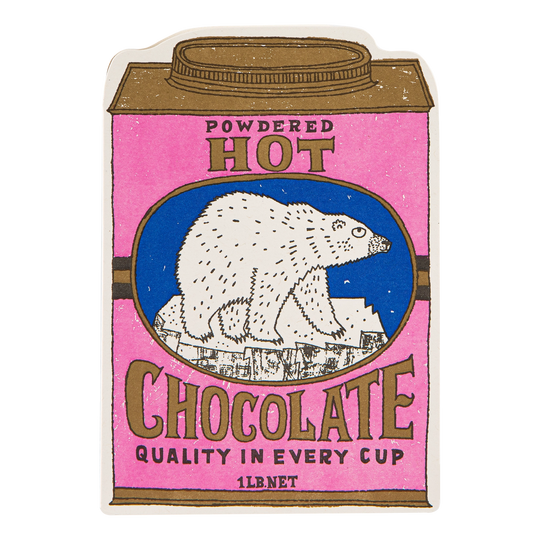 Polar Bear Hot Chocolate | Letterpress Greeting Card