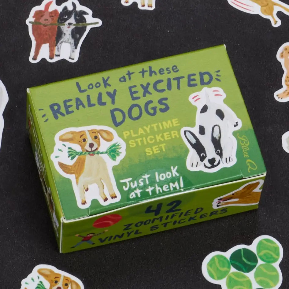 Look At These Really Excited Dogs | Blue Q Sticker Set