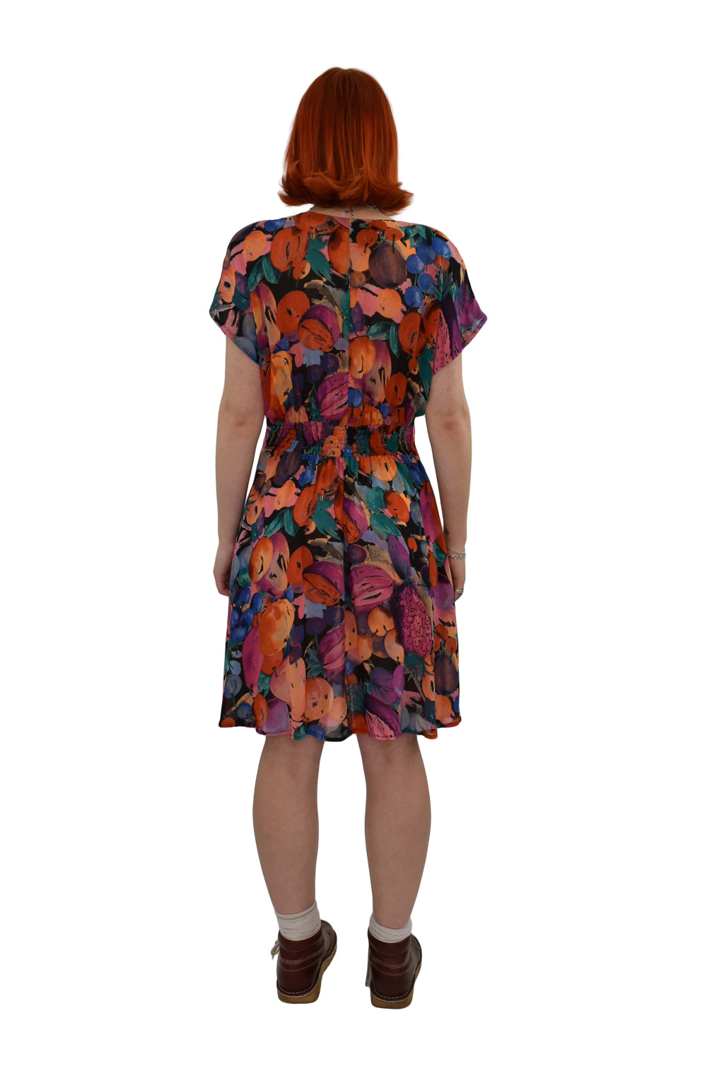 1980’s Abstract Fruit print Cross Front Dress | Vintage