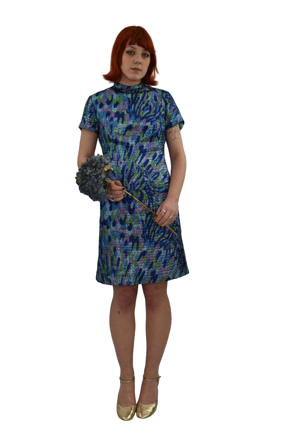 1960’s Metallic Blue Shift Dress | Vintage