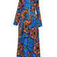 Dutch Wax Print Vivid Blue And Pink Maxi Dress | Vintage