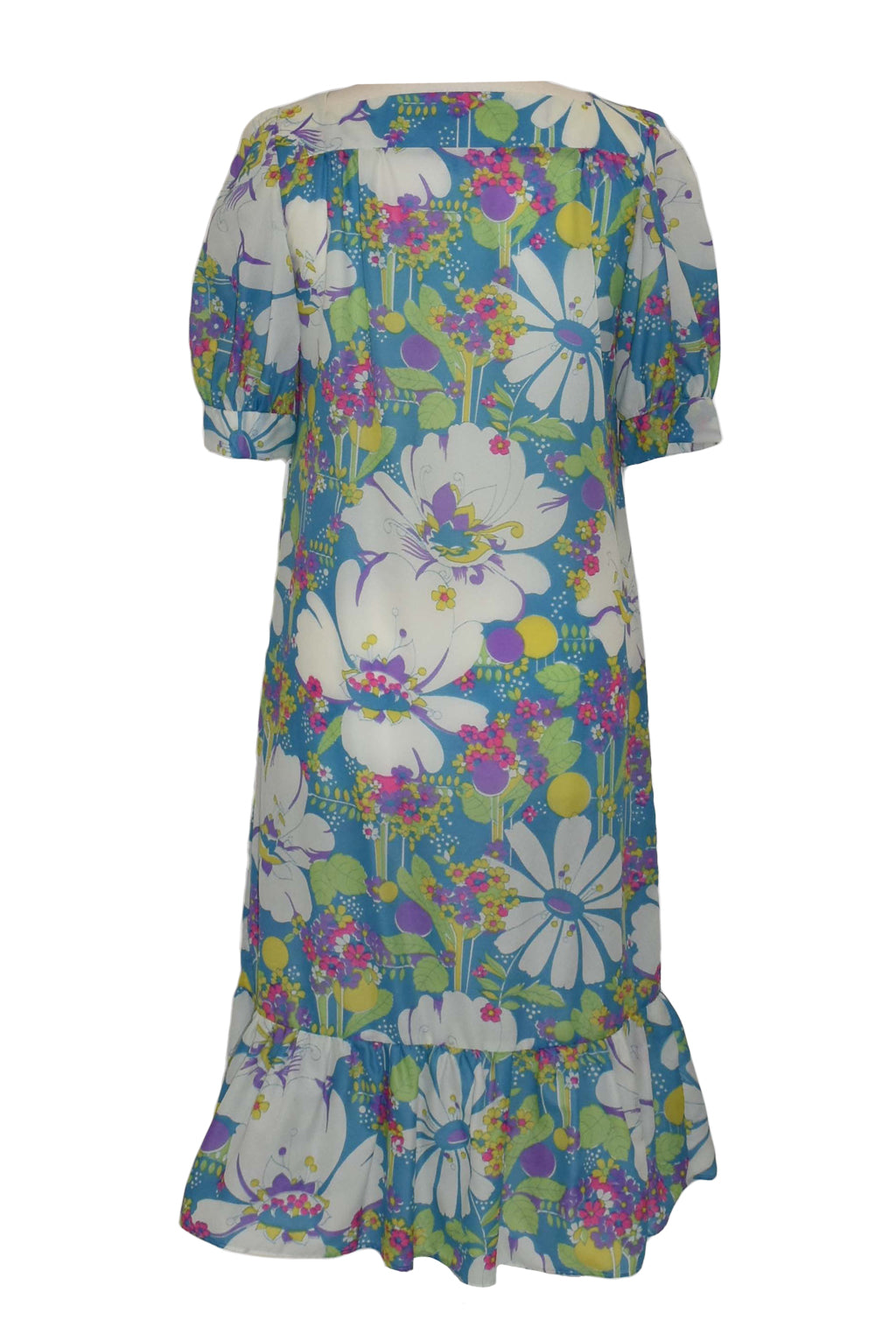 1970’s Flower Power Frill Hem Dress | Vintage