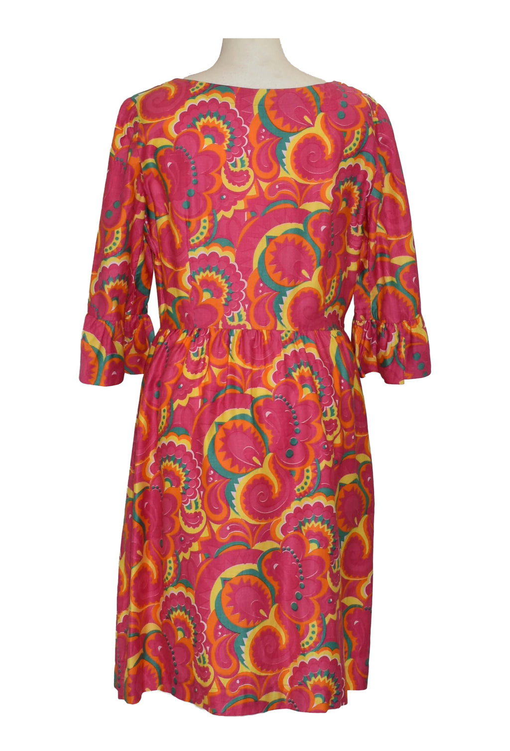 1970’s Bright Pink Paisley Print Dress | Vintage