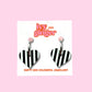 Black and White Monochrome Striped Heart | Handmade Wooden Earrings