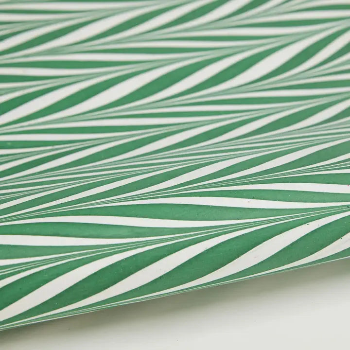 Candy Stripes Green | Paper Mirchi Hand Marbled Wrapping Paper