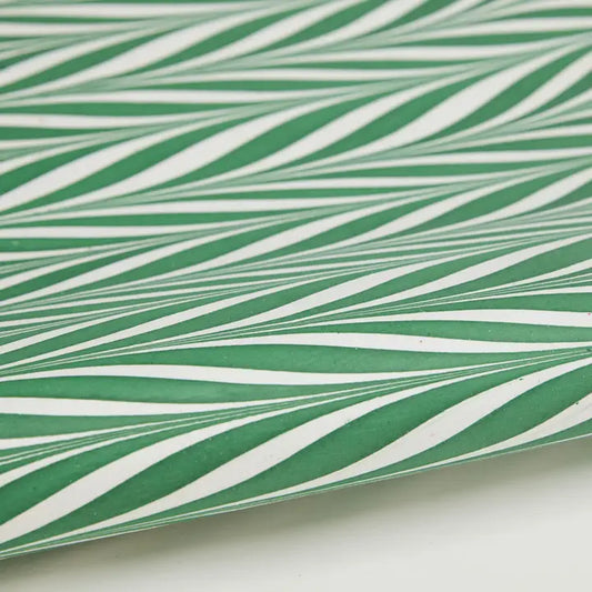 Candy Stripes Green | Paper Mirchi Hand Marbled Wrapping Paper