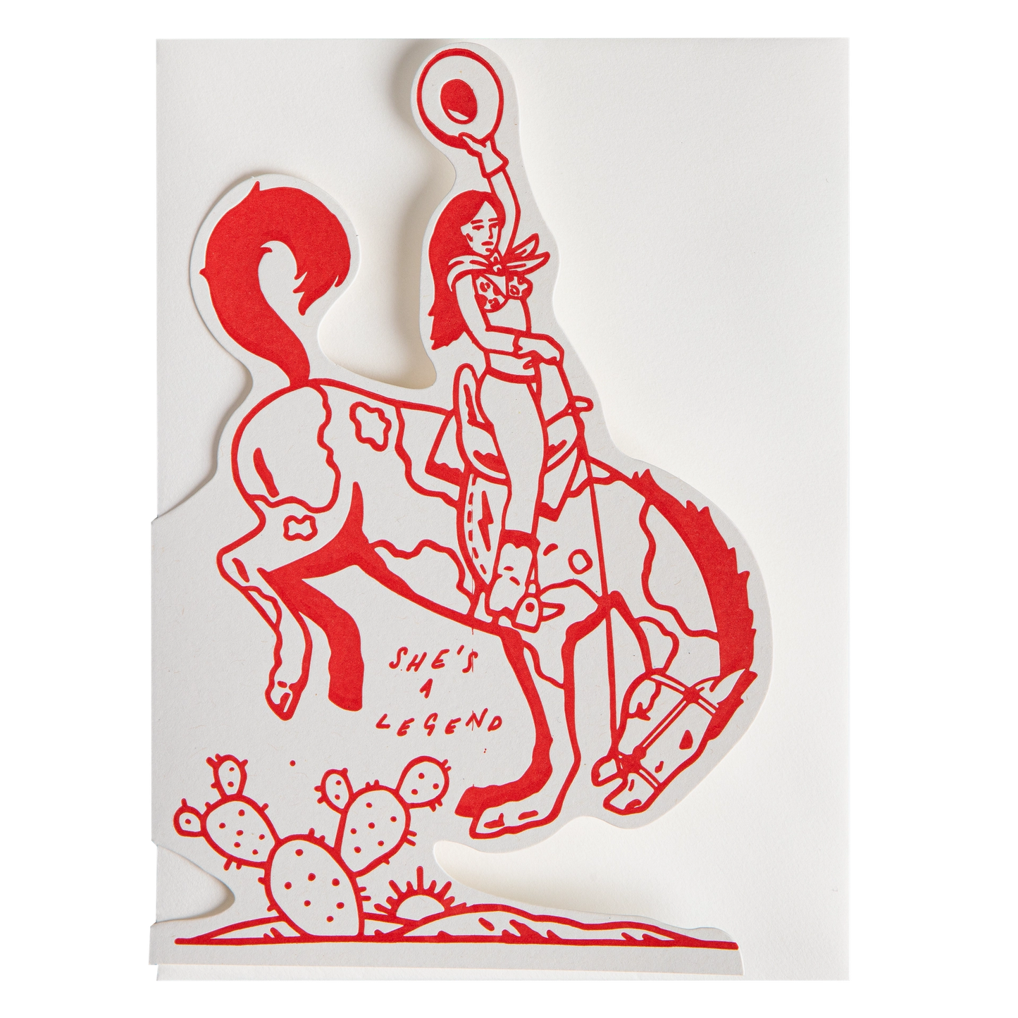 She’s A Legend Cowgirl | Letterpress Greeting Card
