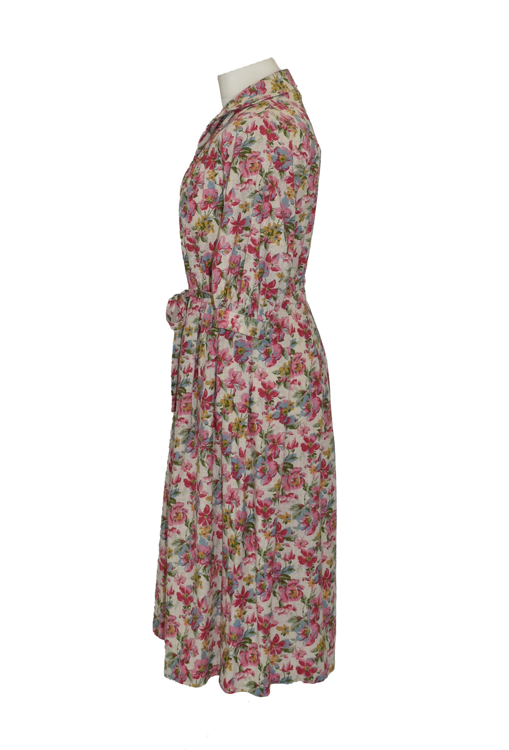 80’s Floral Pink Linen Sun Dress | Vintage