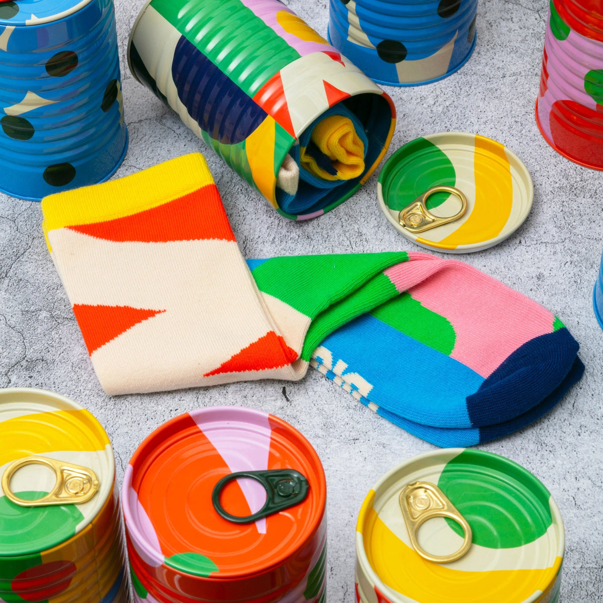 Tinned Bamboo Socks | Block Design