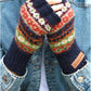 Pachamama Fairtrade Handknitted Fingerless Wool Gloves | Colorado Blue