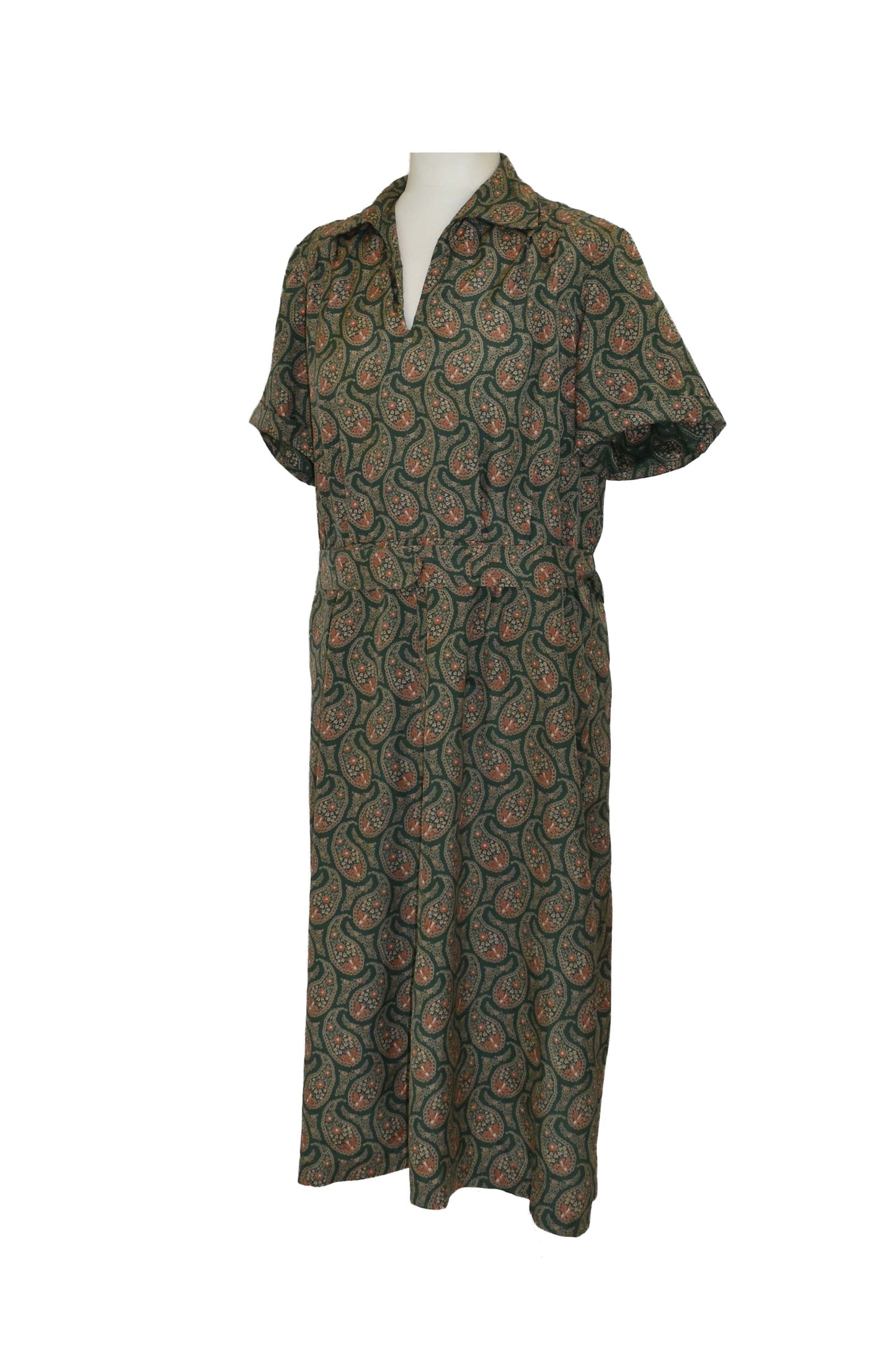 1940’s Green Paisley Print Day Dress | Vintage