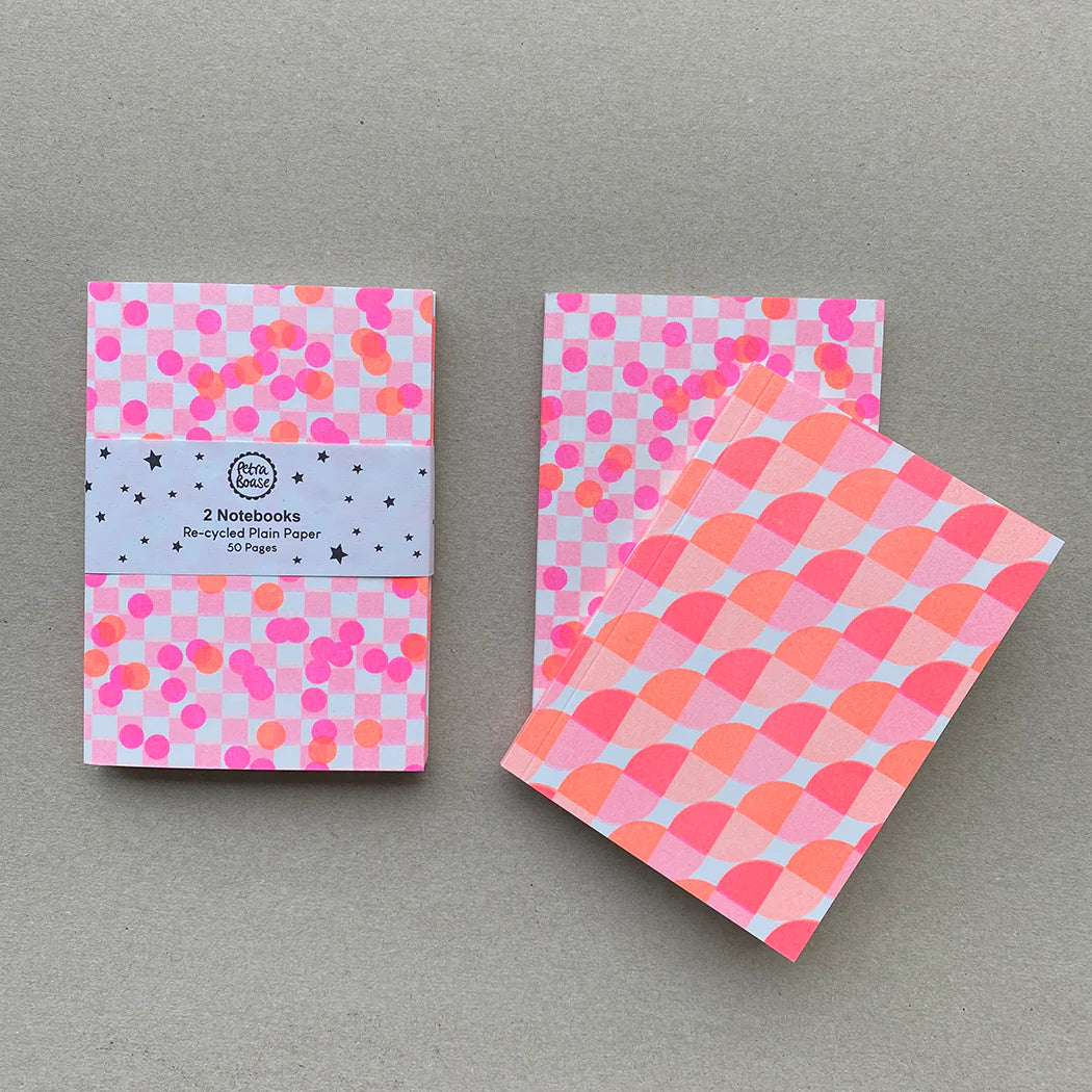 Orange & Hot Pink Riso Print | Notebook Set